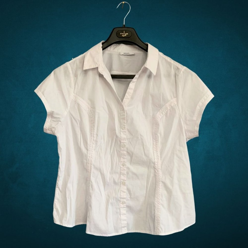 Ricki's | White | Button Down Top | Short Sleeve Blouse | Size 18